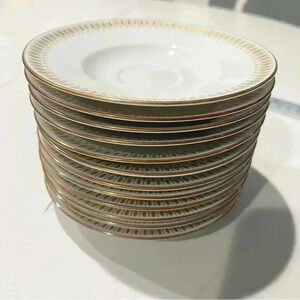 rörstrand‎ sweden palazzo assiett vintage CMC gold trim design plates 5.5” white